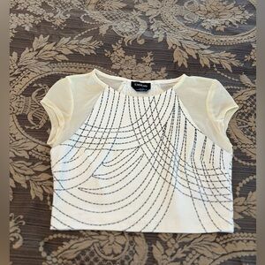 Bebe white/silver crop top